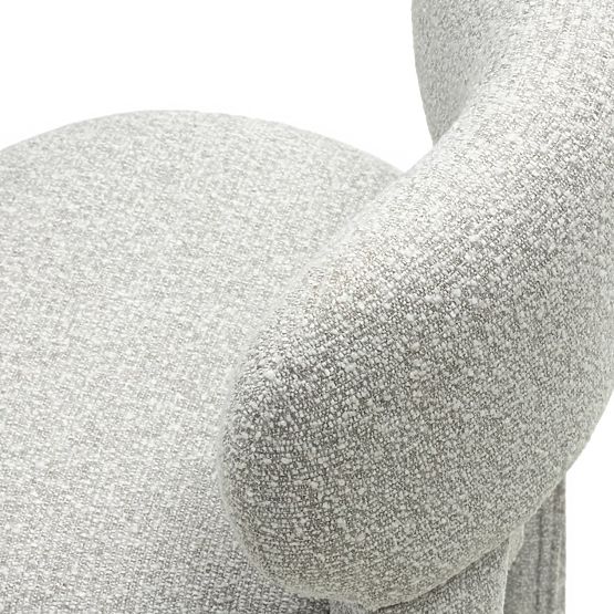 Upholstered Chair Falone Gray, Boucle, Rounded Shapes