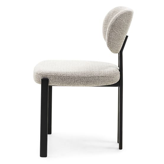 Upholstered Chair Flare, Beige/Black Legs