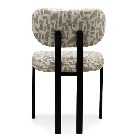 Upholstered Chair Flare, Beige-Cream/Black Legs