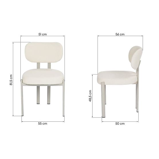 Upholstered Chair Flare, Cream/Beige