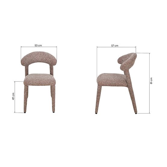 Upholstered Chair Hiroki, Beige-Bordeaux Mélange