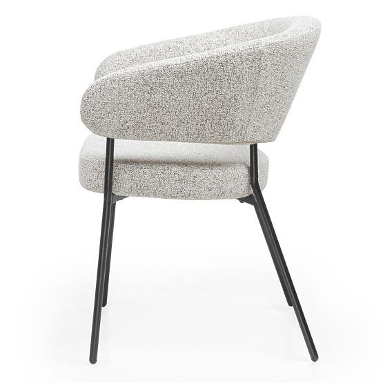Upholstered Chair Lamu, Beige Mélange/Black Legs