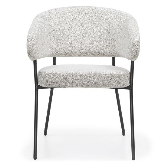 Upholstered Chair Lamu, Beige Mélange/Black Legs