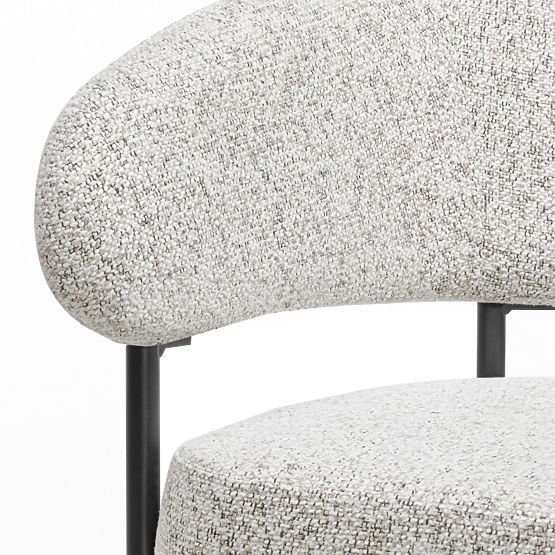 Upholstered Chair Lamu, Beige Mélange/Black Legs