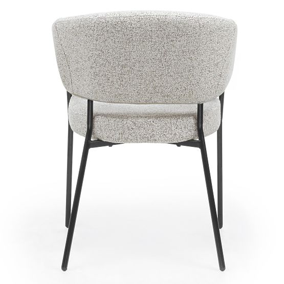 Upholstered Chair Lamu, Beige Mélange/Black Legs