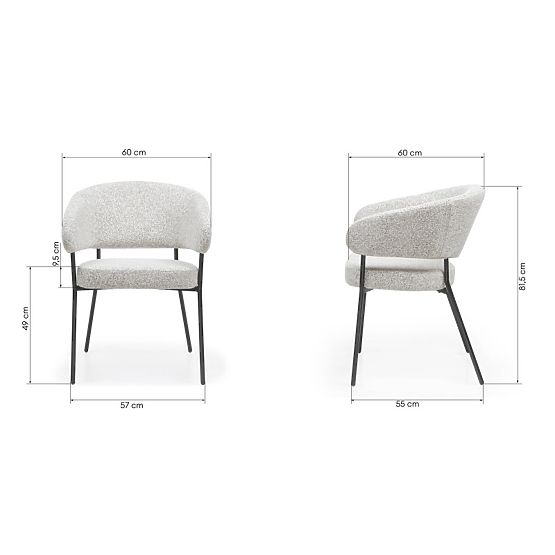 Upholstered Chair Lamu, Beige Mélange/Black Legs