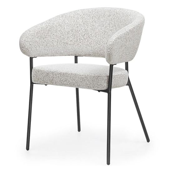 Upholstered Chair Lamu, Beige Mélange/Black Legs