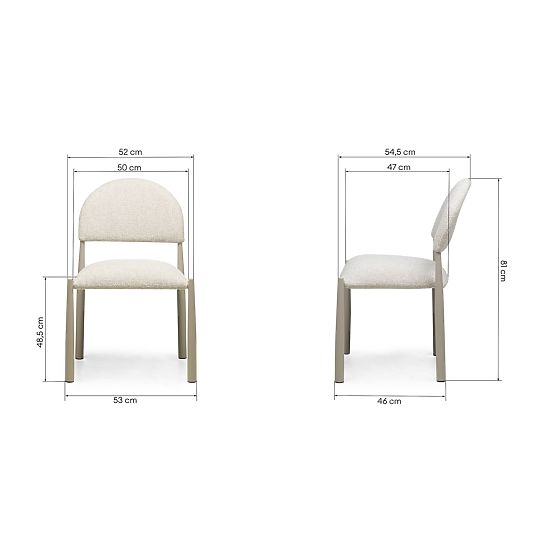 Upholstered Chair Maze Beige-Grey