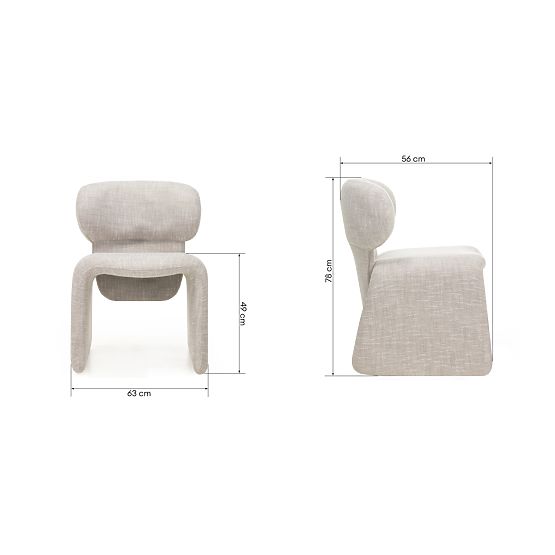 Upholstered Chair Nabila, Beige-Grey