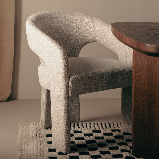 Upholstered Chair Nuria Beige-Cream