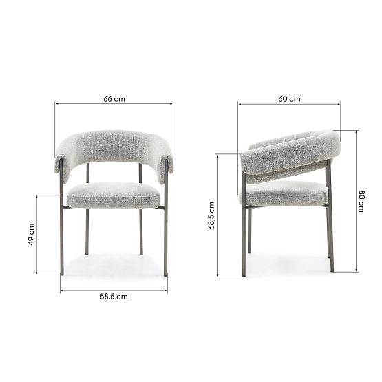 Upholstered Chair Portia Gray