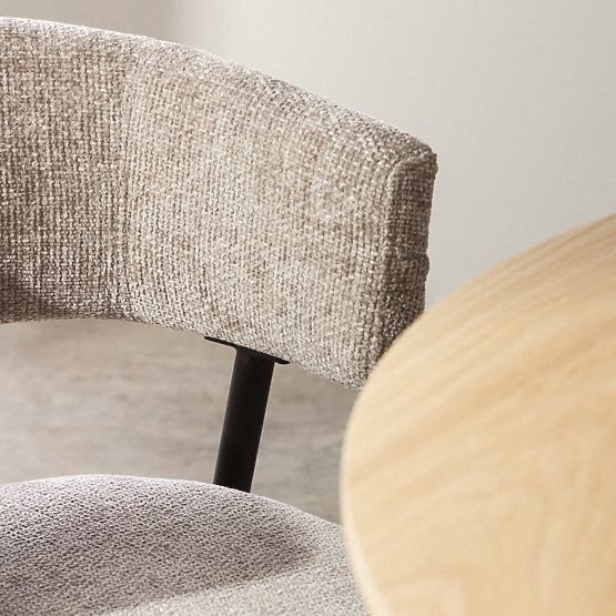 Upholstered Chair Rosario Beige/Black Legs