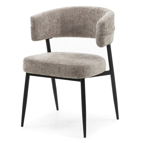 Upholstered Chair Rosario Beige/Black Legs
