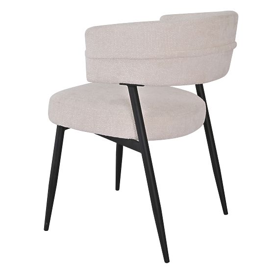 Upholstered Chair Rosario Cream/Black Legs