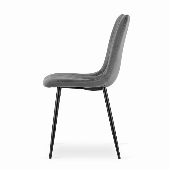 Upholstered Chair Set of 4 - Dark Gray Velvet