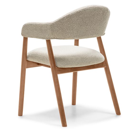 Upholstered Chair Sorrento, Beige, Boucle/Light Walnut