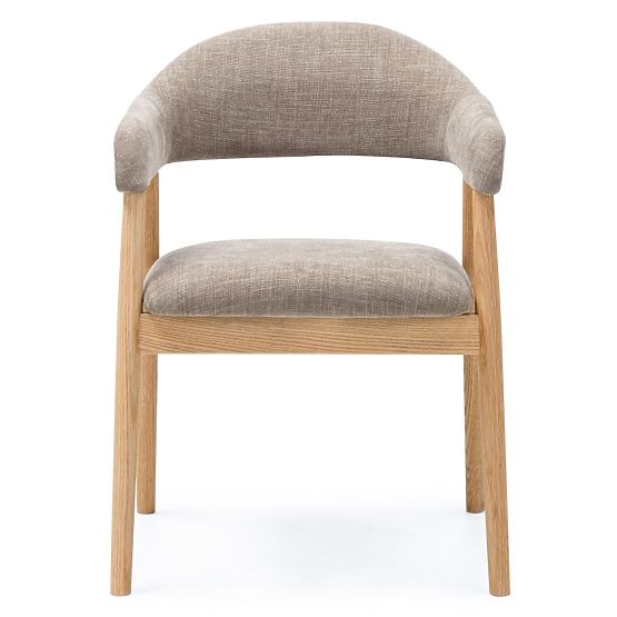 Upholstered Chair Sorrento, Dark Beige, Oak