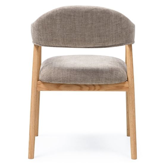 Upholstered Chair Sorrento, Dark Beige, Oak