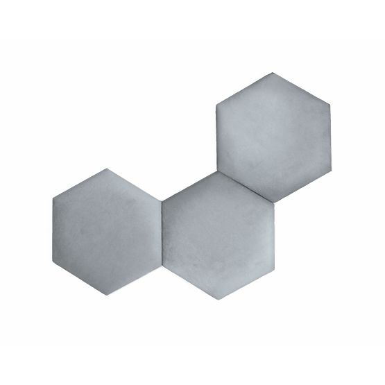 Upholstered Panel Hexagon - Grey
