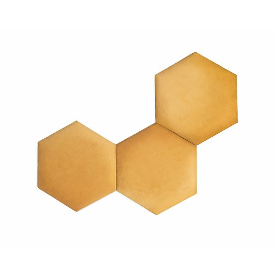 Upholstered Panel Hexagon - Mustard