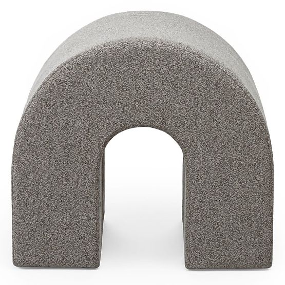 Upholstered Pouf Arc, Rounded, Light Brown