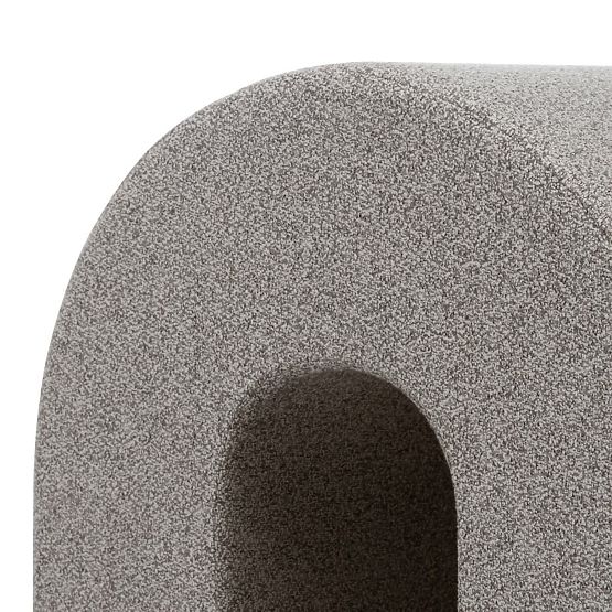 Upholstered Pouf Arc, Rounded, Light Brown