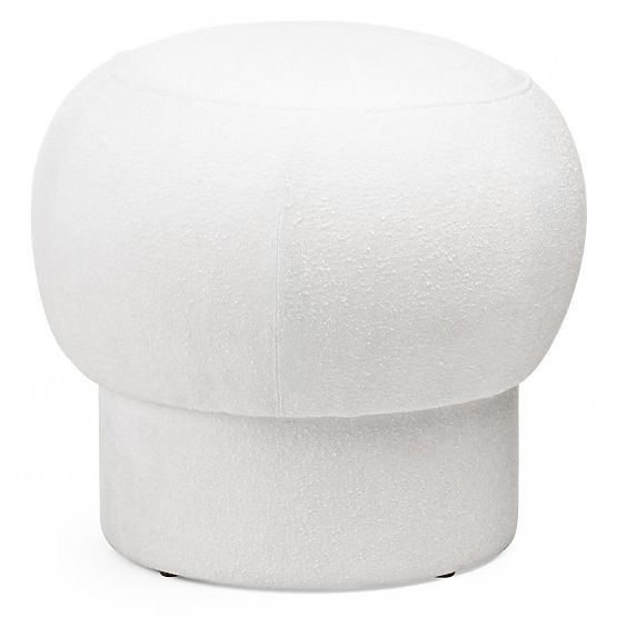 Upholstered Pouf Bloop, Round, White