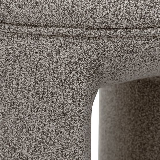 Upholstered Pouf Cove, Rounded, Light Brown