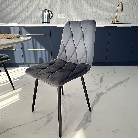 Upholstered Velvet Chair Madison Velvet Graphite