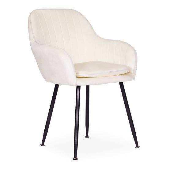 Upholstered Velvet Modern Dining and Living Room Chair Cream ModernHome