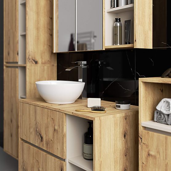 BATHROOM WALL CABINET VAMI W50 OAK ARTISAN / CASHMERE