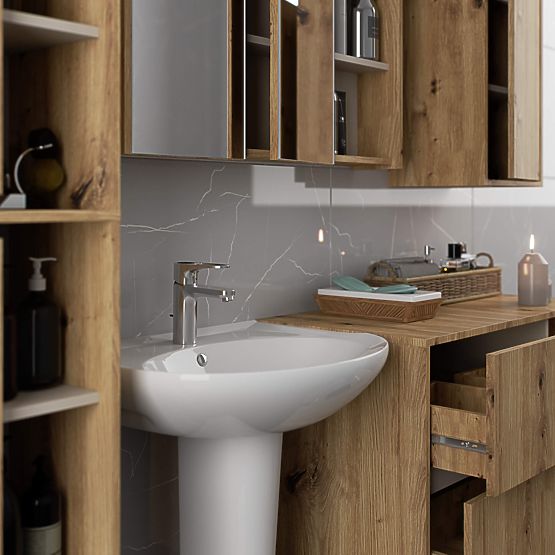 BATHROOM WALL CABINET VAMI W50 OAK ARTISAN / CASHMERE