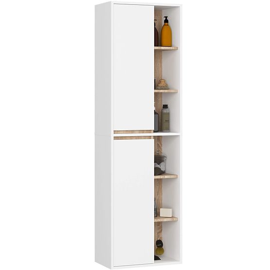 BATHROOM WALL CABINET VAMI W50 2D 6P WHITE / SONOMA OAK