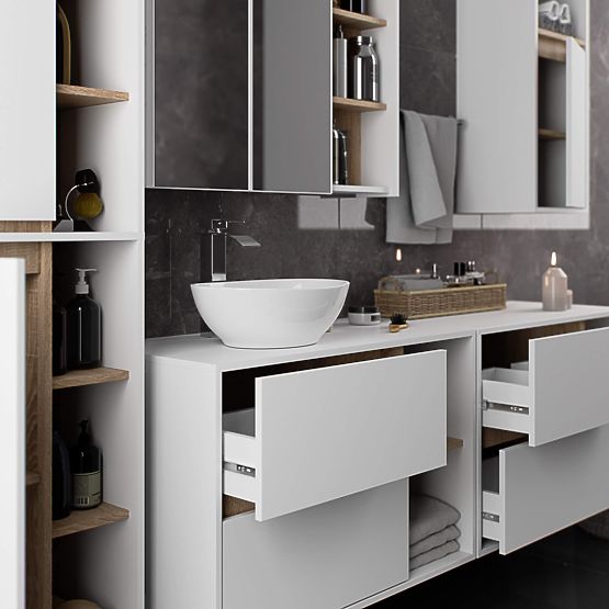 BATHROOM WALL CABINET VAMI W50 2D 6P WHITE / SONOMA OAK