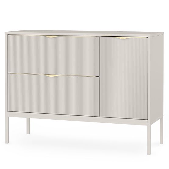Vanity Cabinet for Countertop Livia 100 cm, Cashmere, Metal Legs, Grooved