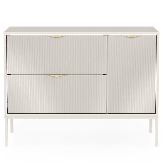 Vanity Cabinet for Countertop Livia 100 cm, Cashmere, Metal Legs, Grooved