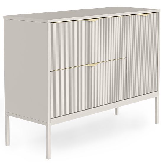 Vanity Cabinet for Countertop Livia 100 cm, Cashmere, Metal Legs, Grooved