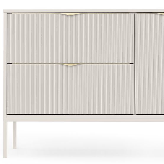 Vanity Cabinet for Countertop Livia 100 cm, Cashmere, Metal Legs, Grooved