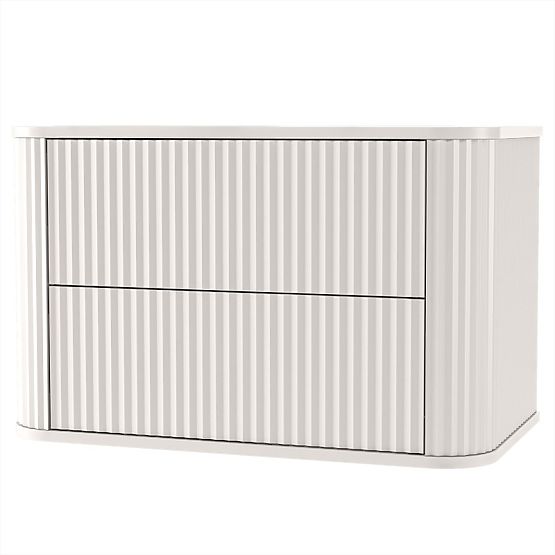 Vanity Cabinet for Countertop Nuvia 80 cm, Cashmere, Rounded, Grooved