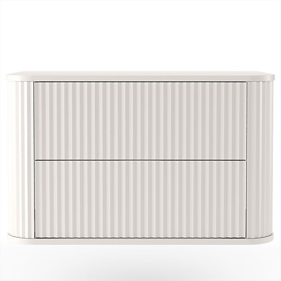 Vanity Cabinet for Countertop Nuvia 80 cm, Cashmere, Rounded, Grooved