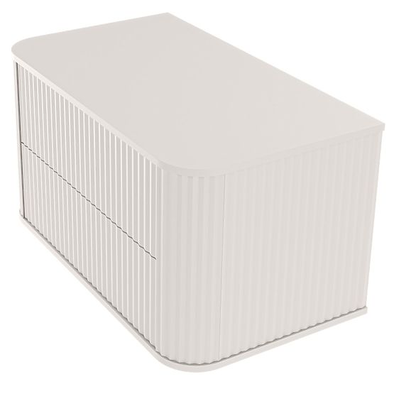 Vanity Cabinet for Countertop Nuvia 80 cm, Cashmere, Rounded, Grooved