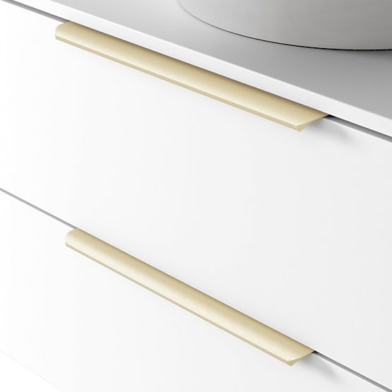 Vanity Cabinet for Countertop Tidea 80 cm, White, Gold Handles