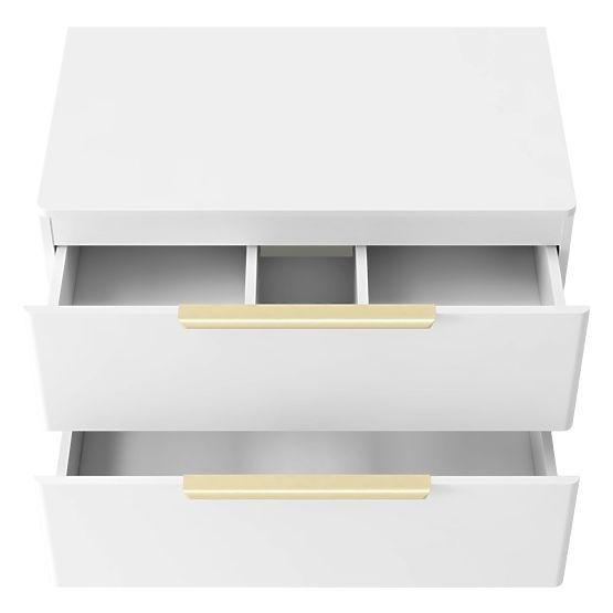 Vanity Cabinet for Countertop Tidea 80 cm, White, Gold Handles