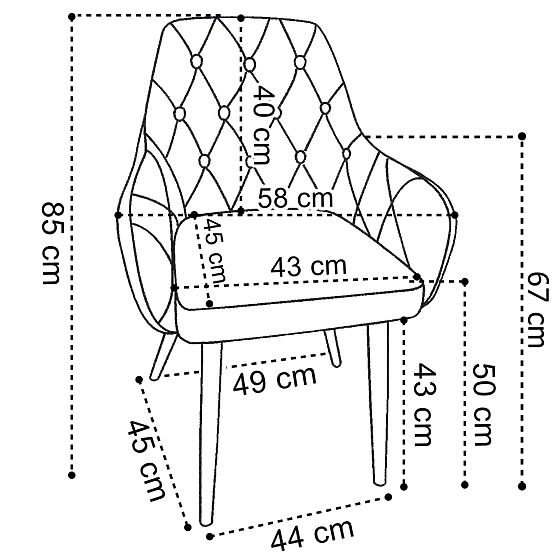Velvet Chair ATLANTA VELVET Graphite