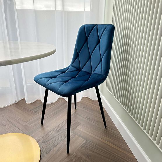 Velvet Upholstered Chair Madison Blue Velvet