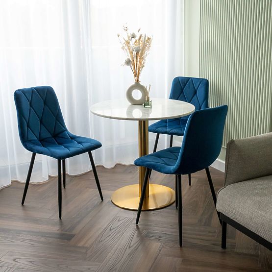Velvet Upholstered Chair Madison Blue Velvet