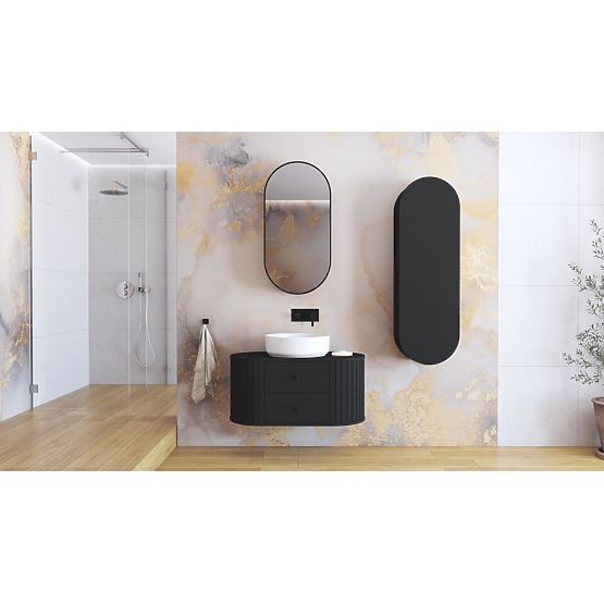 VENEZIA Mirror Cabinet 1D Black (2p=1pc)