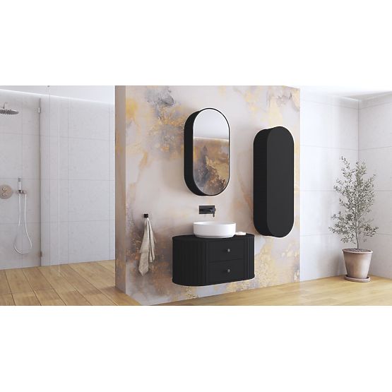 VENEZIA Mirror Cabinet 1D Black (2p=1pc)