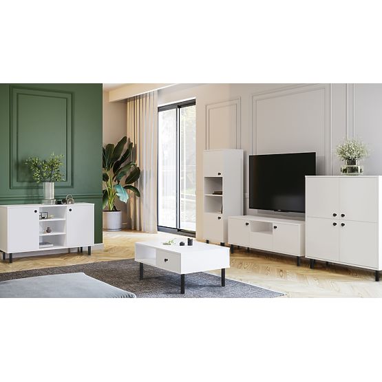 Venus White Loft Living Room Display Cabinet
