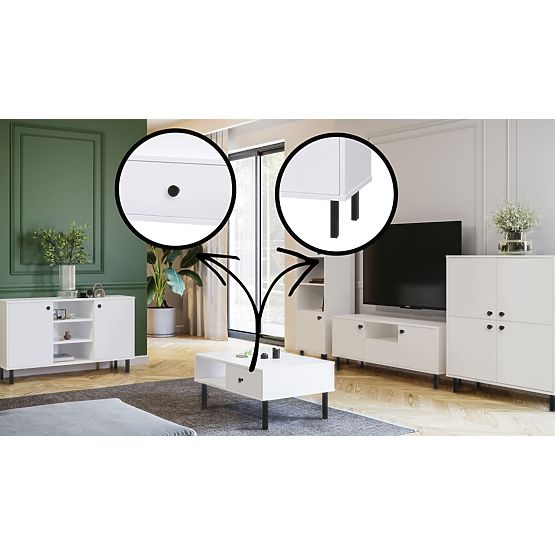 Venus White Loft Living Room Display Cabinet